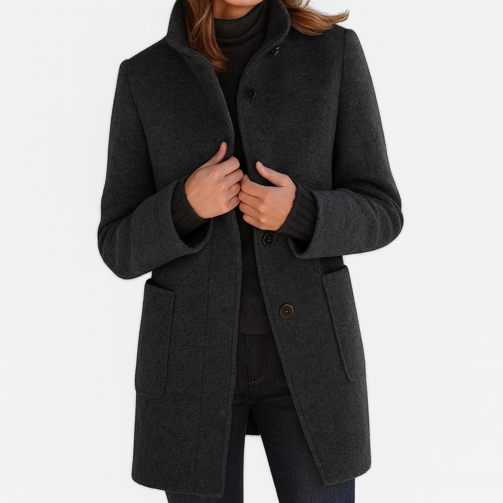 Lisa Toronto™ | Wool-Blend High Collar Coat