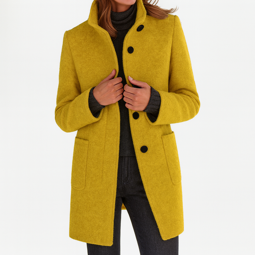 Lisa Toronto™ | Wool-Blend High Collar Coat
