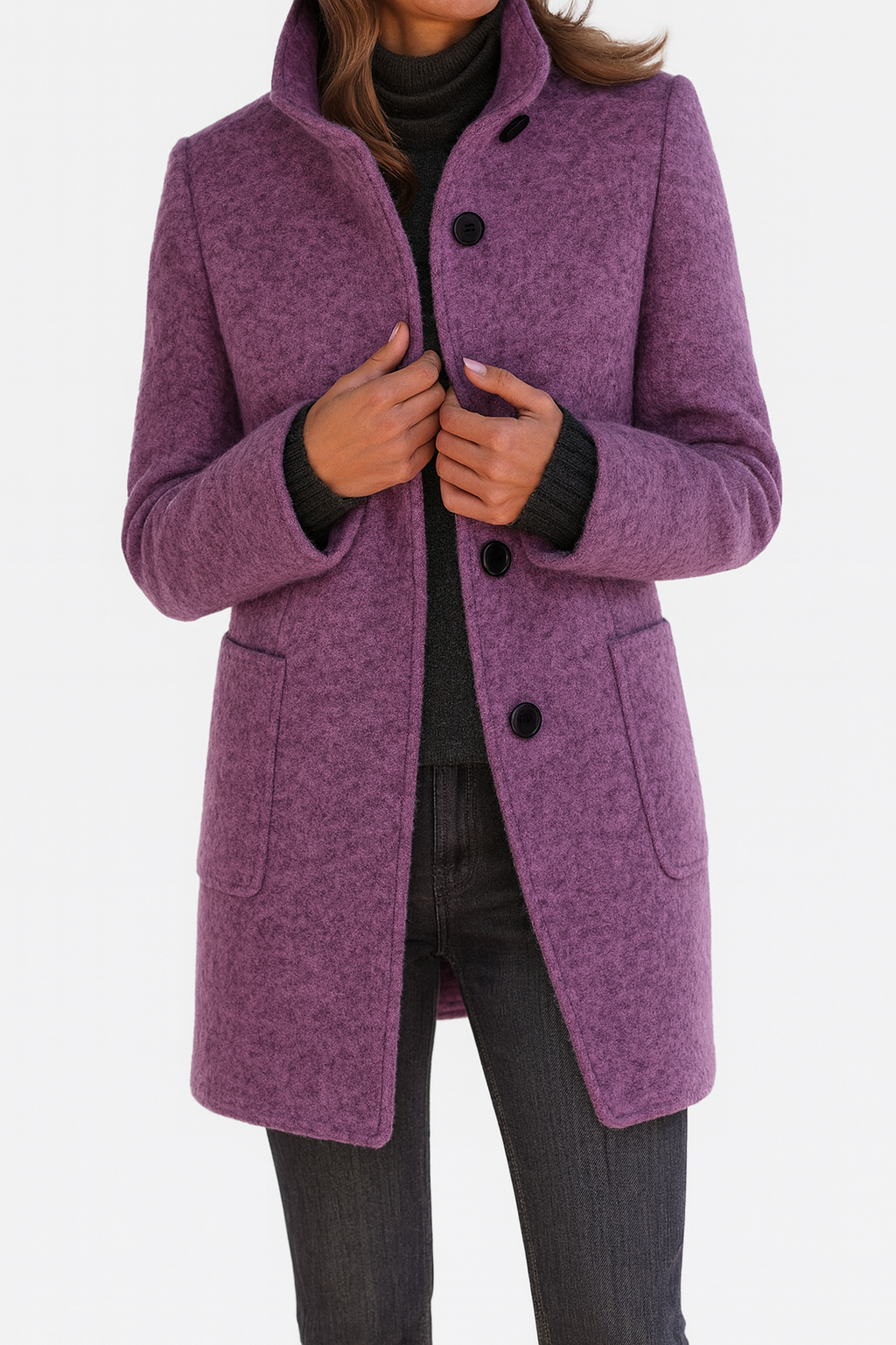 Lisa Toronto™ | Wool-Blend High Collar Coat