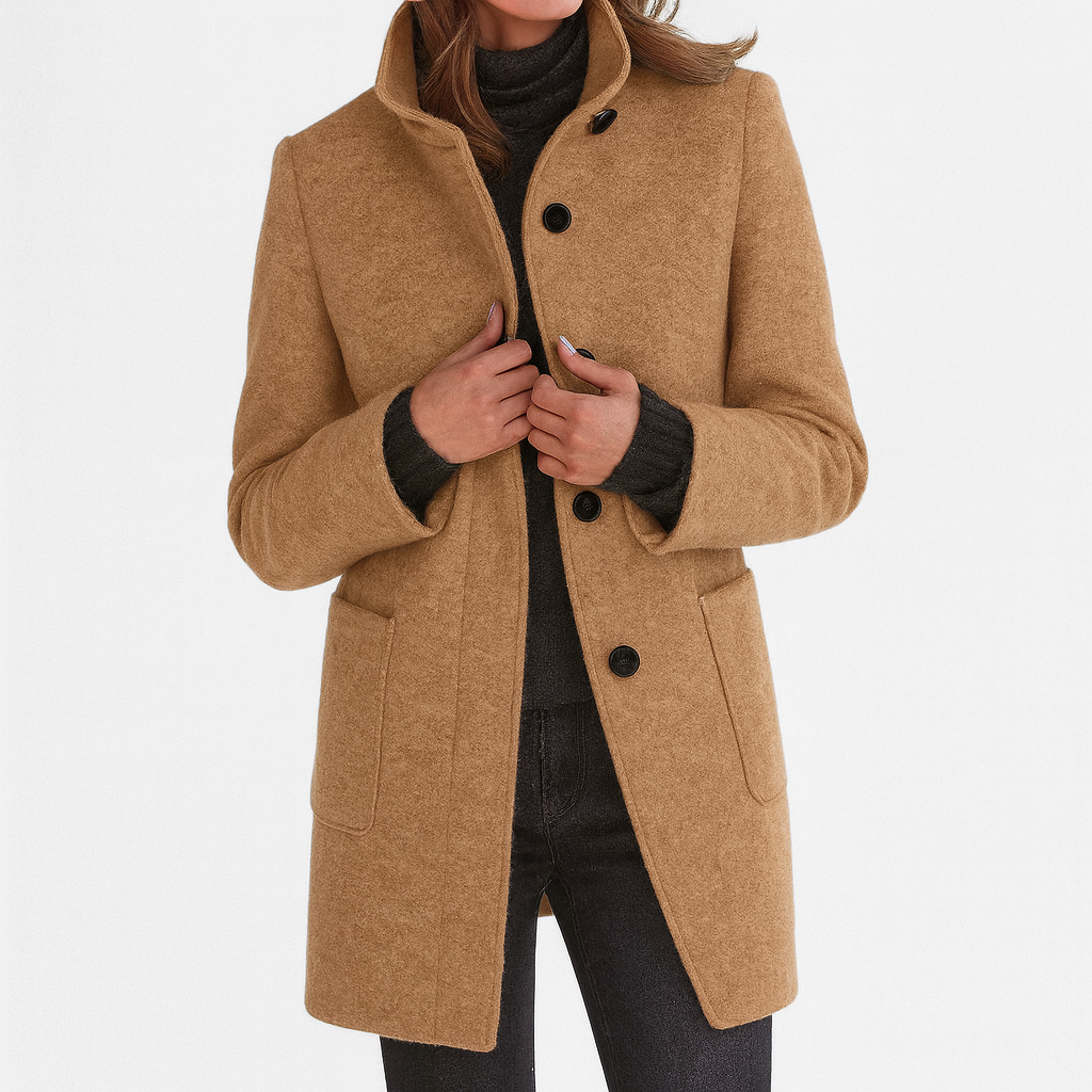 Lisa Toronto™ | Wool-Blend High Collar Coat