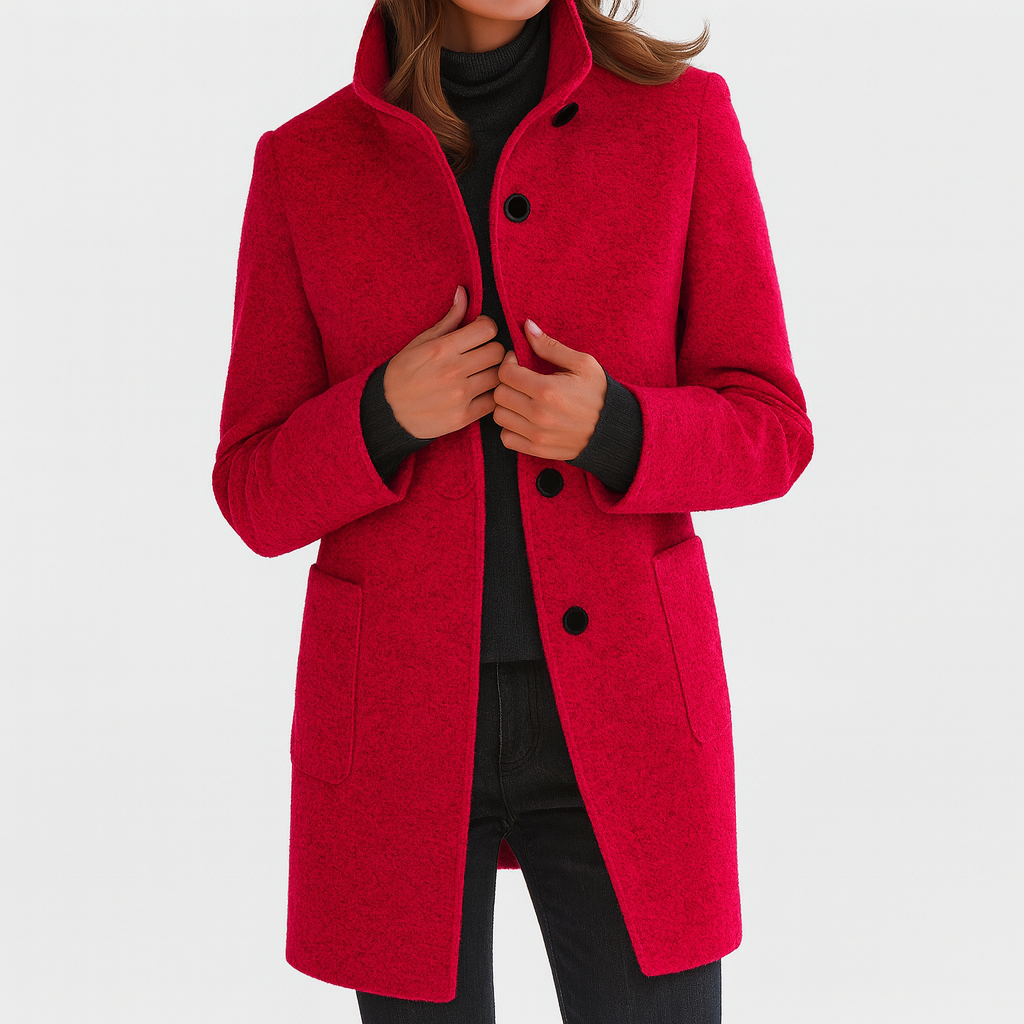 Lisa Toronto™ | Wool-Blend High Collar Coat