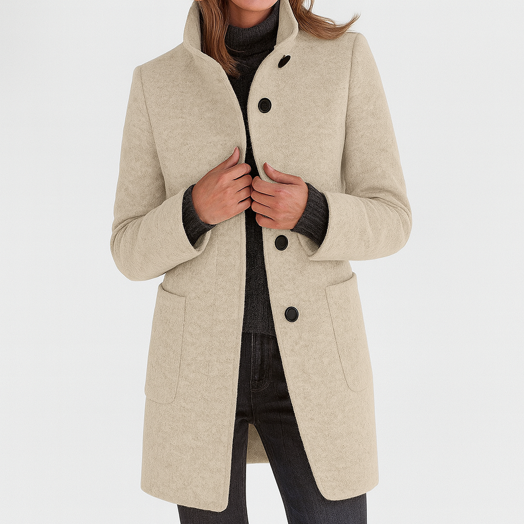 Lisa Toronto™ | Wool-Blend High Collar Coat