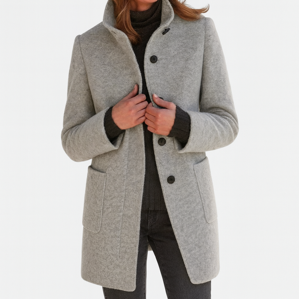 Lisa Toronto™ | Wool-Blend High Collar Coat