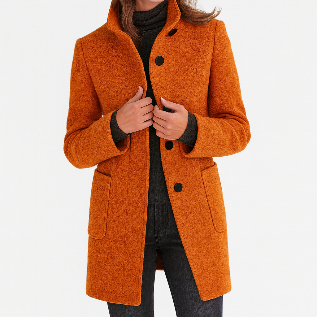 Lisa Toronto™ | Wool-Blend High Collar Coat