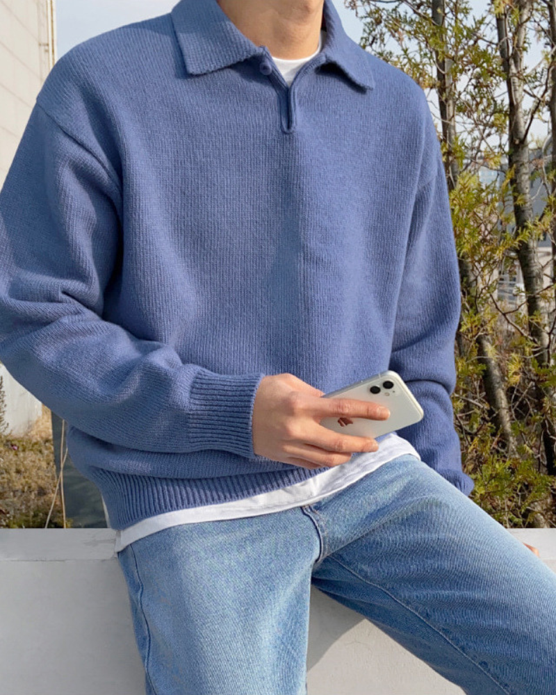 Thomas Tailor ™|Woolen Button Half Zip