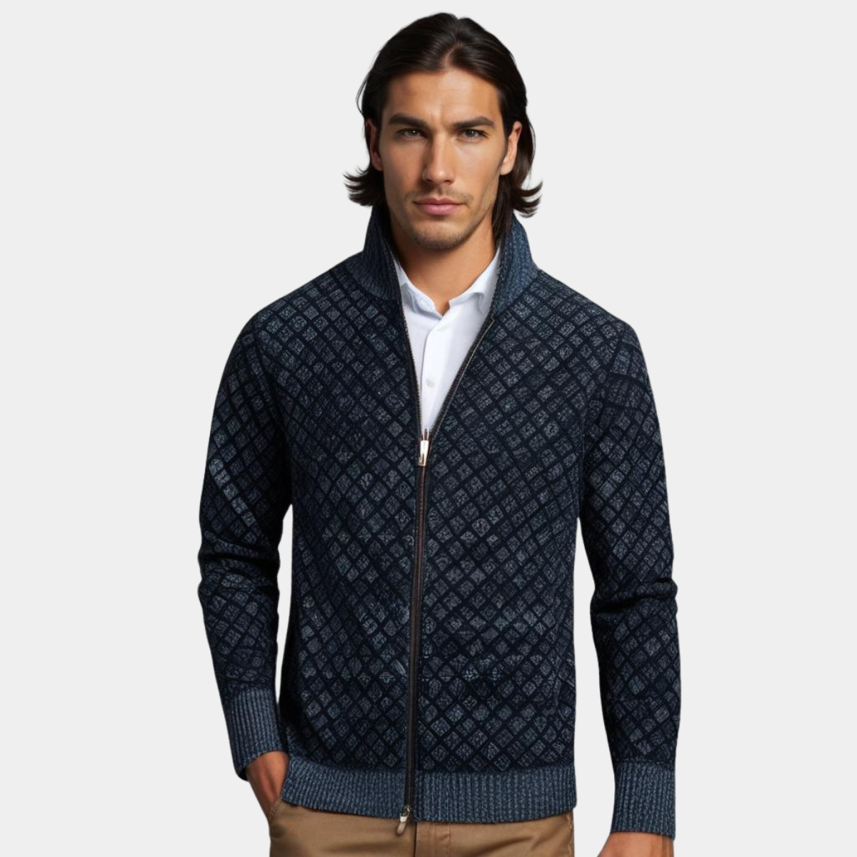 Thomas Tailor ™| Patterned Zip Cardigan